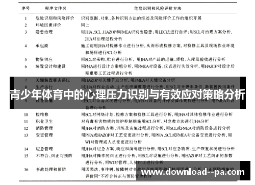 青少年体育中的心理压力识别与有效应对策略分析